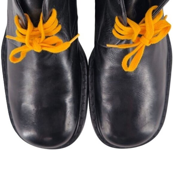 Vintage Paul May Italy Black Leather Chukka Ankle Boots Mens 9W Wide Tall Heels - Picture 11 of 11